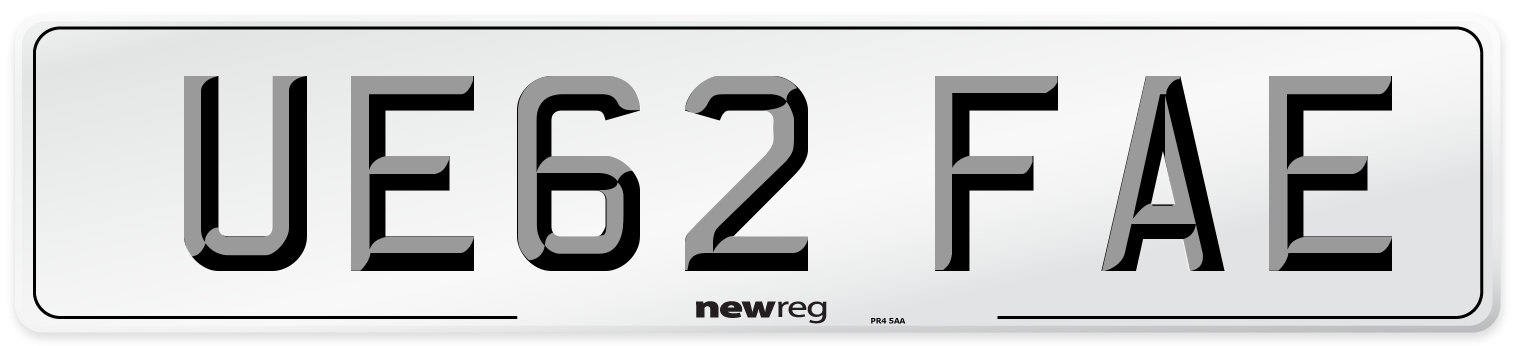 UE62 FAE Number Plate from New Reg